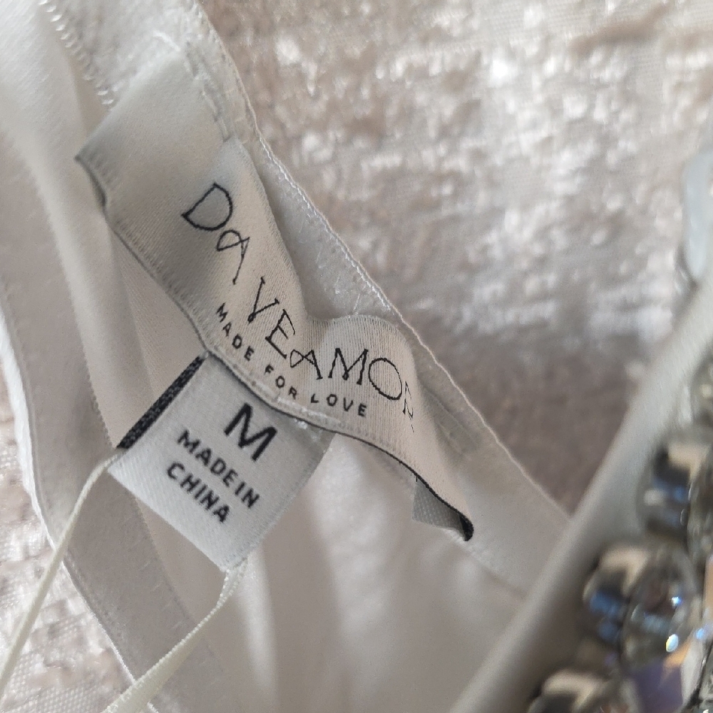 Embellished White Crystal Bralette Top - Picture 3 of 6